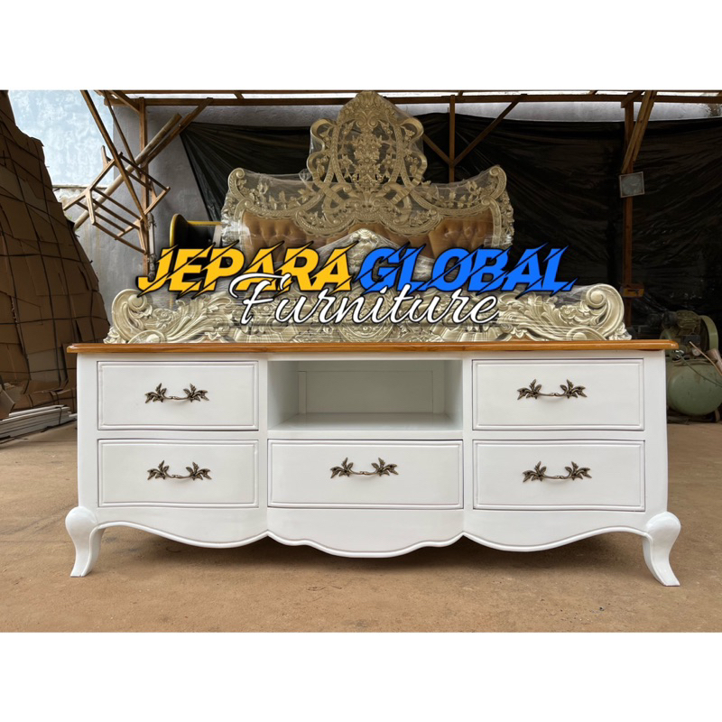 bufet tv minimalis duco Top Meja Jati laci 5 - bufet modern duco - bufet klasik duco