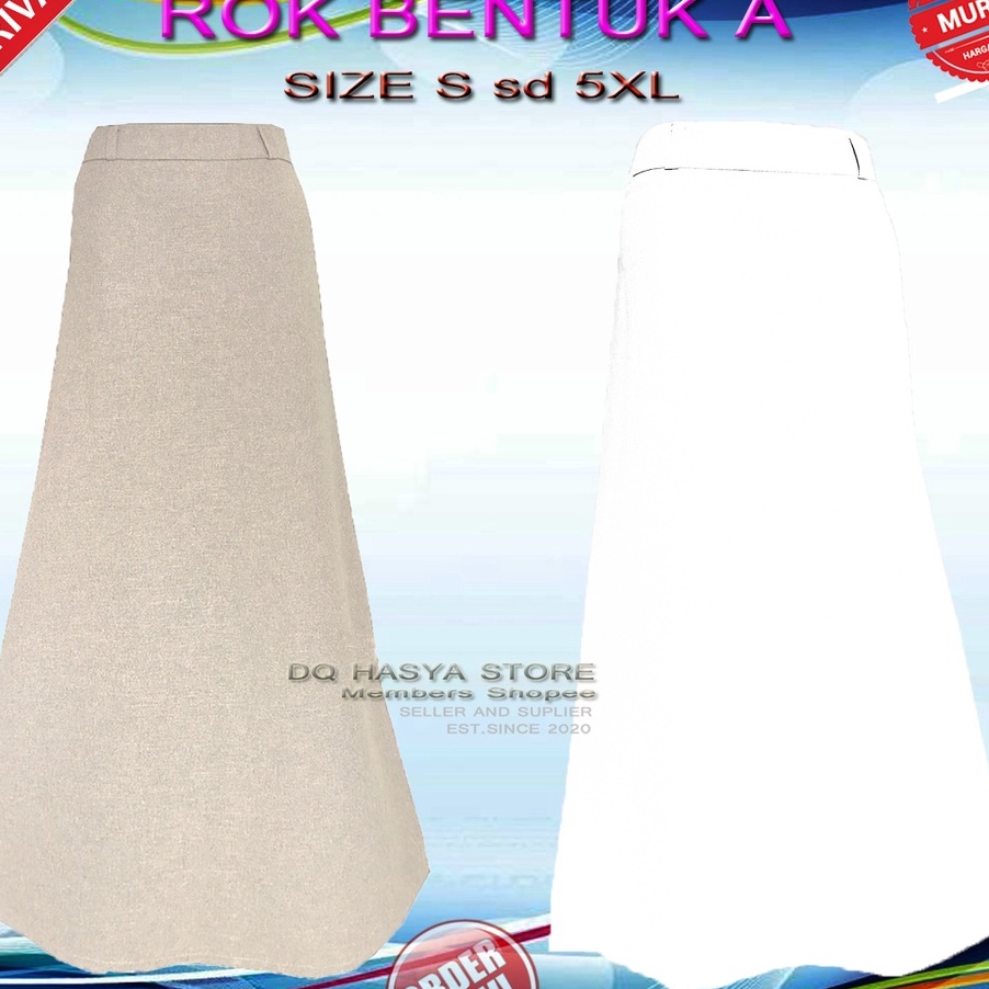 Terlaku,! Rok Model A Panjang Putih  Formal Kerja Kantor / Rok A-line Maxi Muslim Jumbo.