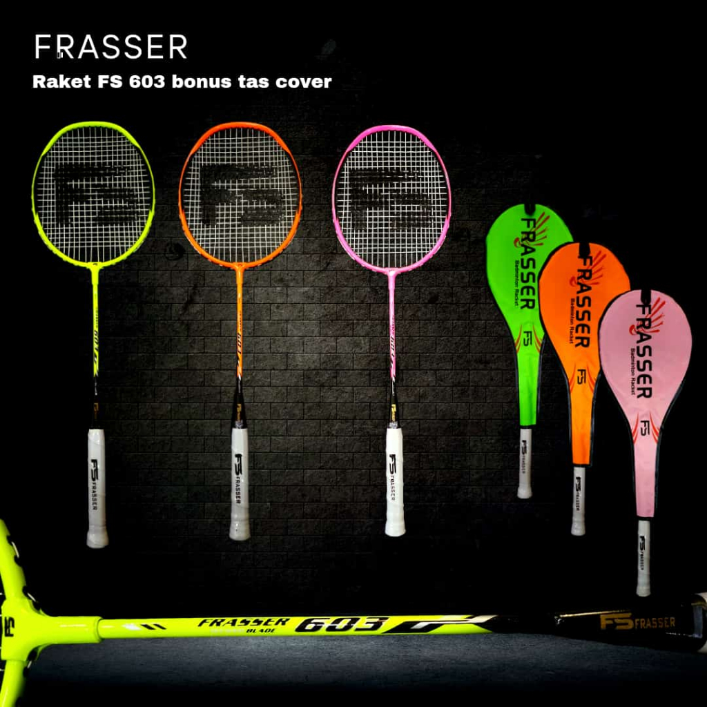 Hot Sale Raket Badminton Raket Bulutangkis Bonus Tas Full Cover Fs 603
