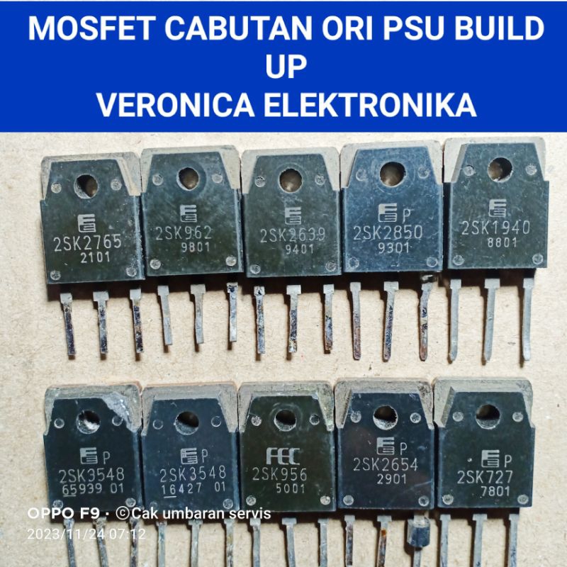 MOSFET ;  2SK2850~2SK956~2SK3548~2SK2654 CABUTAN  PSU