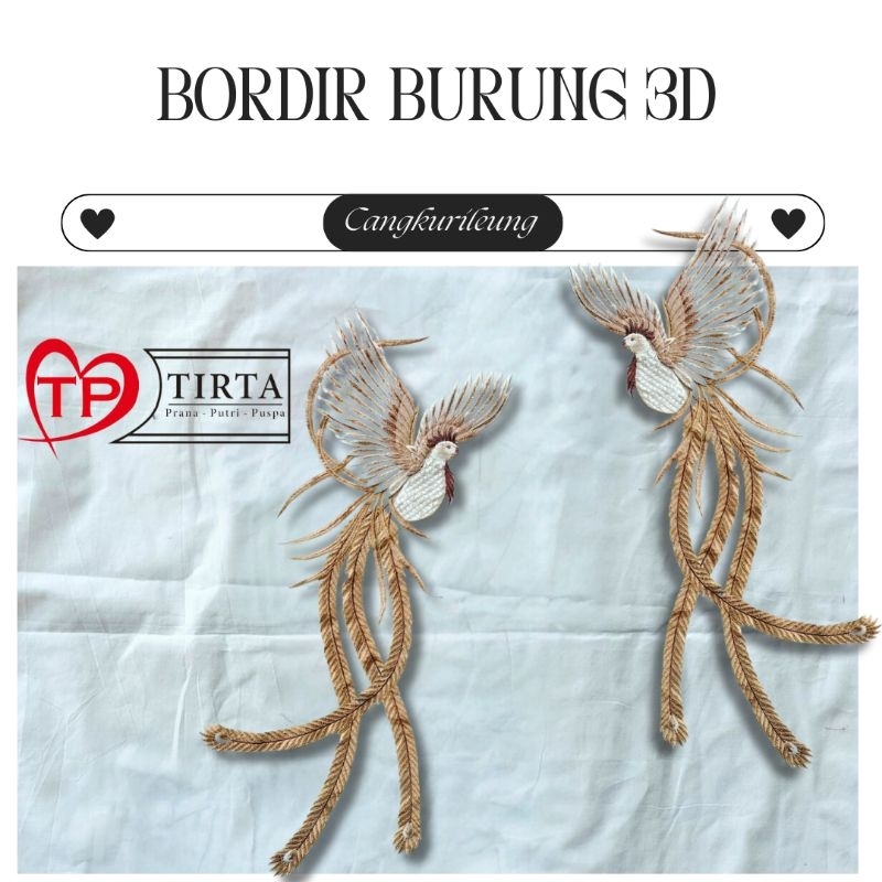 CANGKURILEUNG, Bordir Burung 3D Cendrawasih