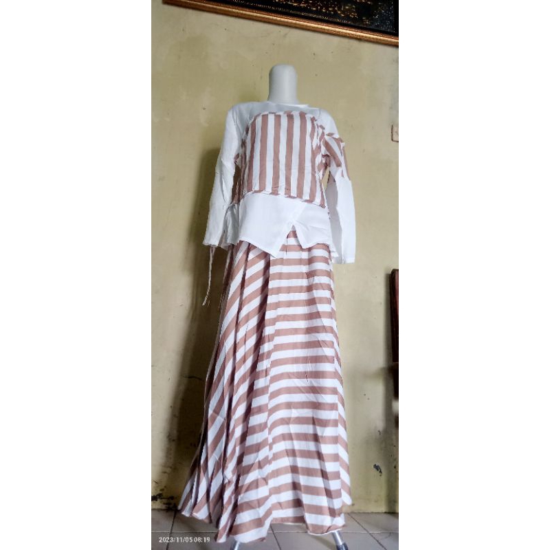 gamis salur setelan rok gamis remaja