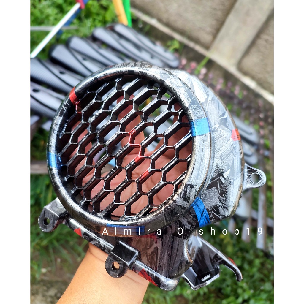 Tutup Kipas Carbon Celup Forged Blue Red Beat/Scoopy 2021-2024
