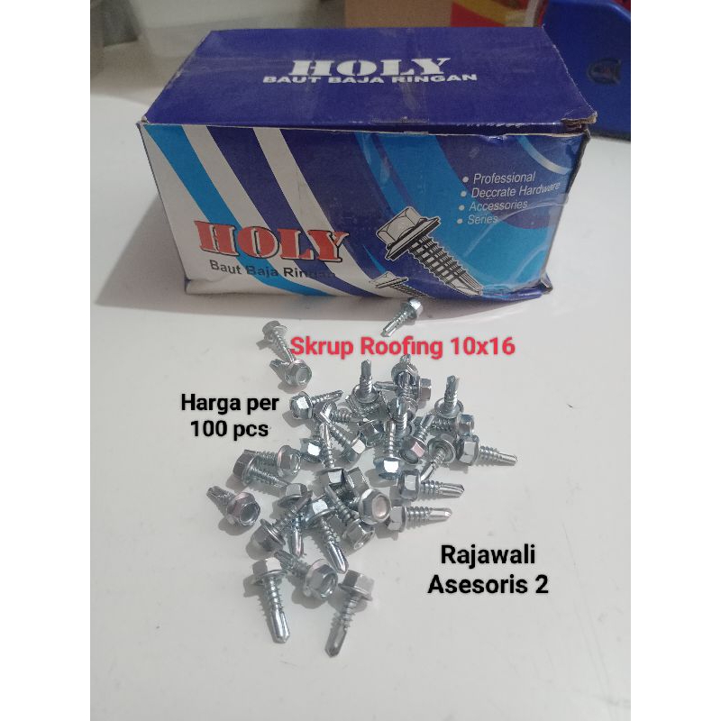 Per 100 pc Baut Baja Ringan 10 x 16 / Sekrup Roofing 10x16