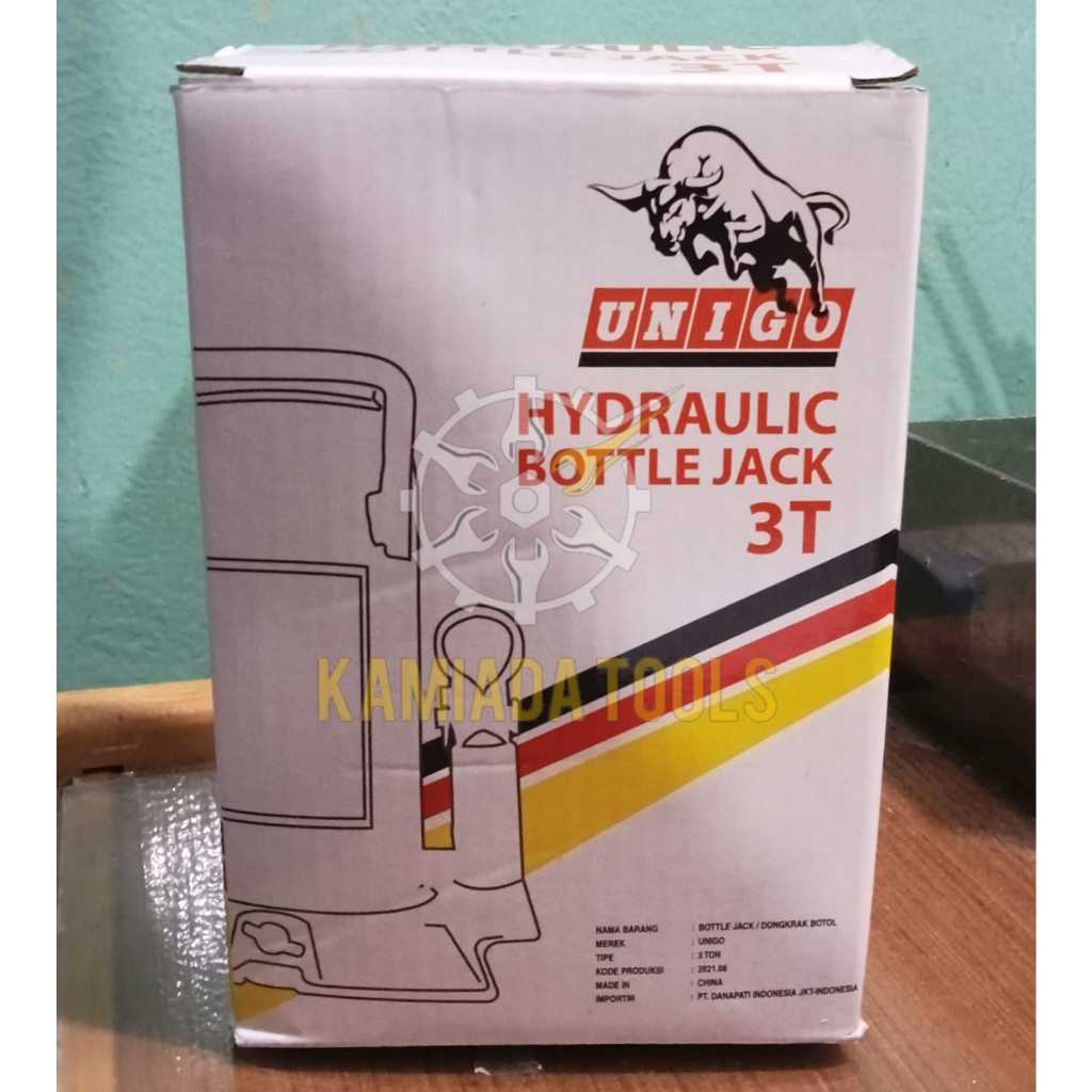 Dongkrak Botol 3 Ton UNIGO/Bottle Jack/Dongkrak Botol Hidrolik 3 Ton