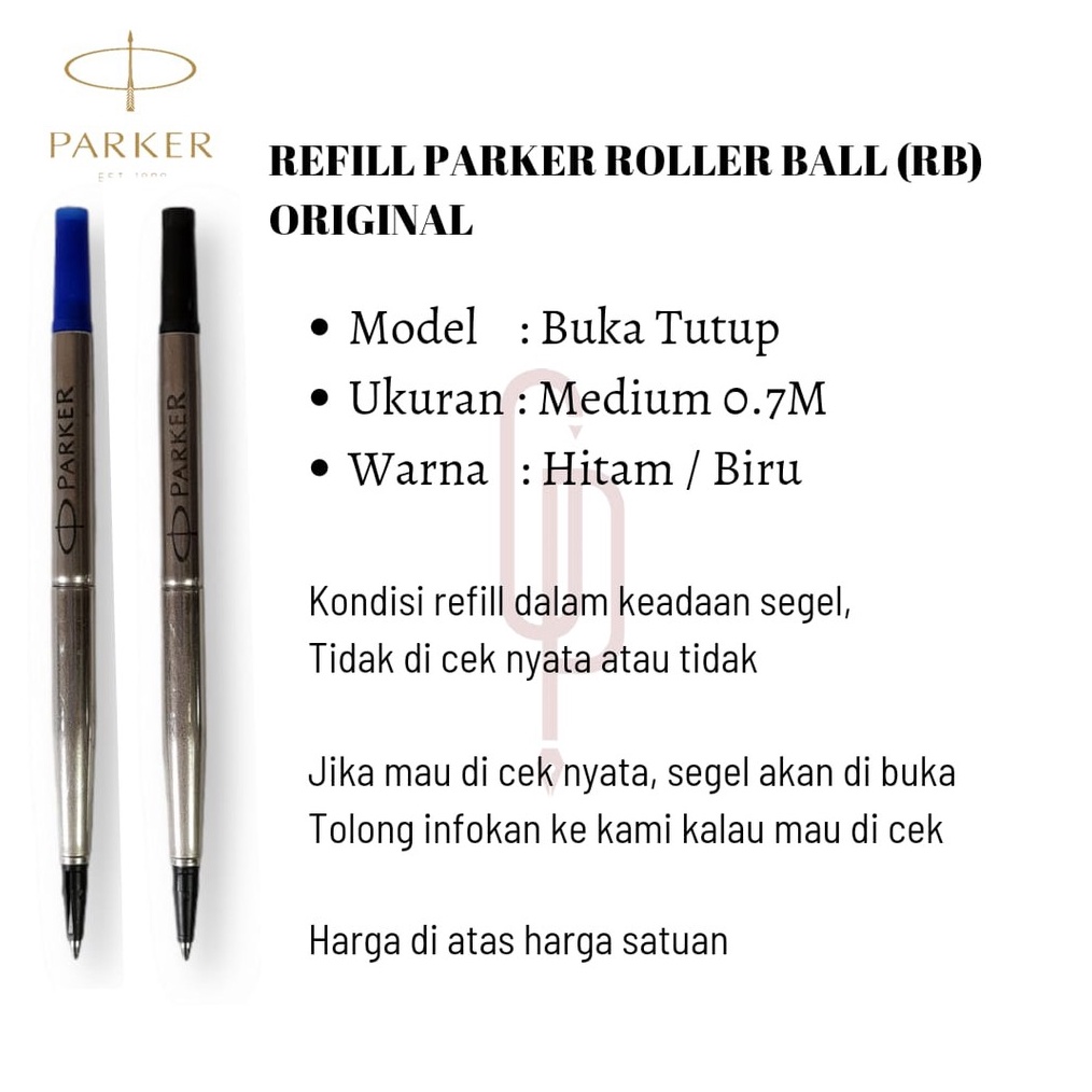 

Terlaris Today Isi Pulpen Parker / Parker Refill RollerBall RB 