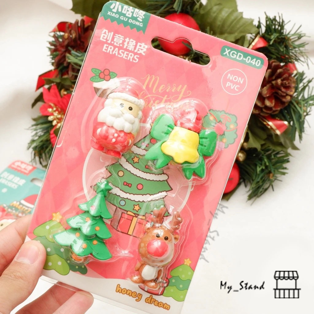 

Penghapus 3D Papan Natal XGD-040 Christmas Eraser Setip Hapusan Rudolph Deer Santa Snowman Pohon Rusa tiga dimensi kado hadiah souvenir parcel hampers natalan sekolah minggu