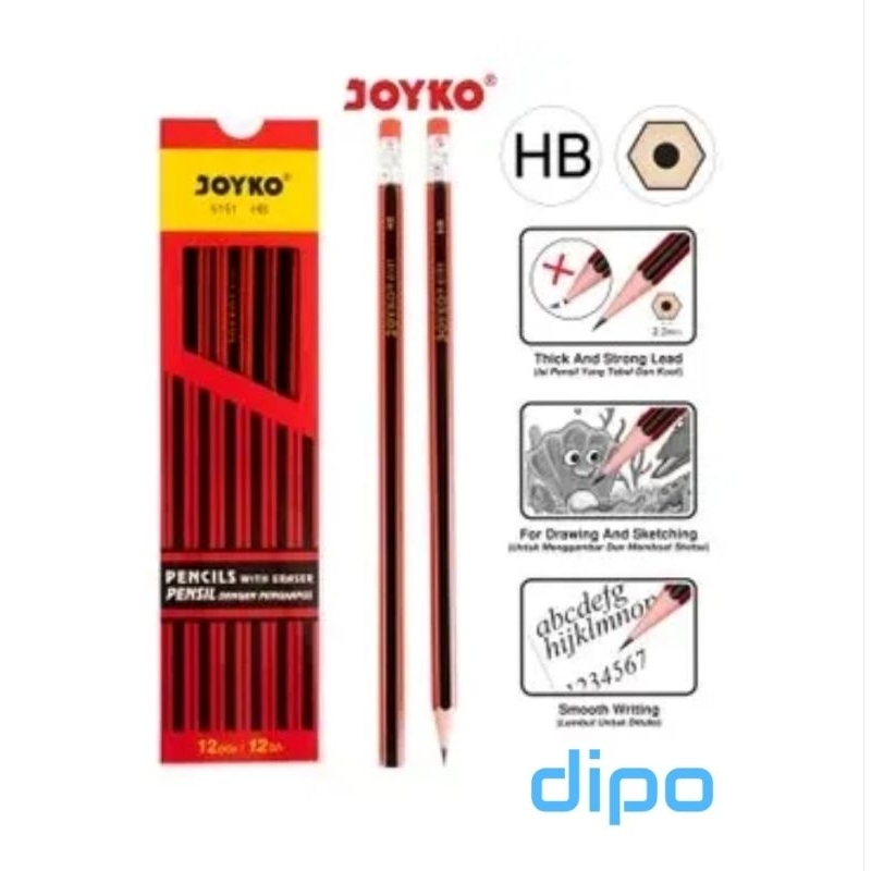 

JOYKO Pensil HB 6151 merah 1 box isi 12 pcs