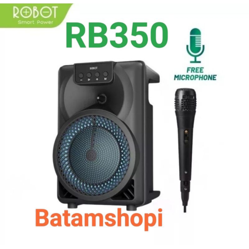 Robot rb350 portable speaker karaoke bluetooth 5.3 ukuran 6.5 inch