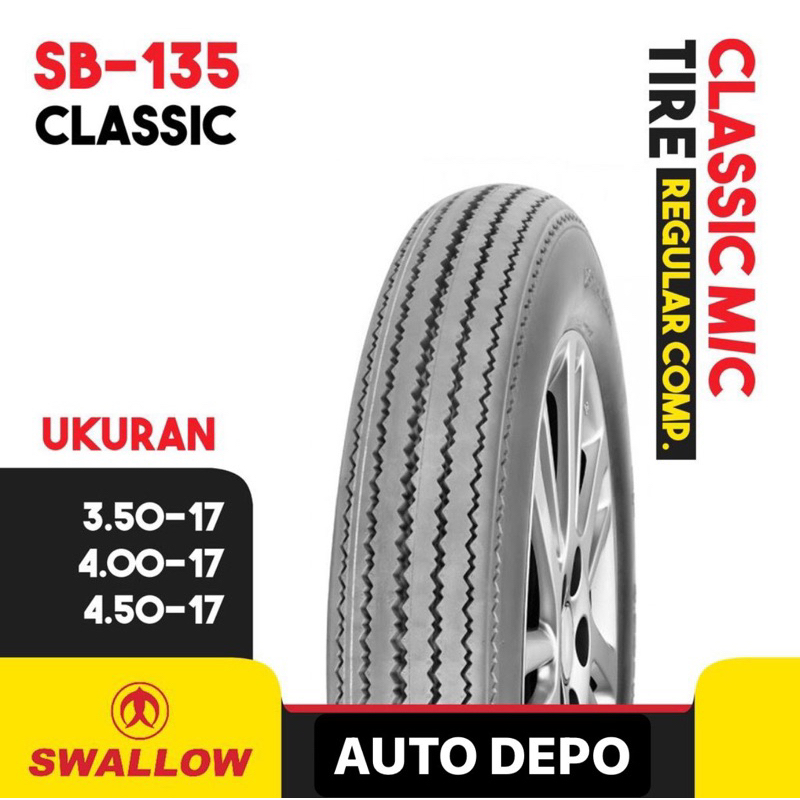 BAN LUAR MOTOR SWALLOW CLASSIC SB-135 RING 17 UK 3.50 4.00 4.50 TUBETYPE