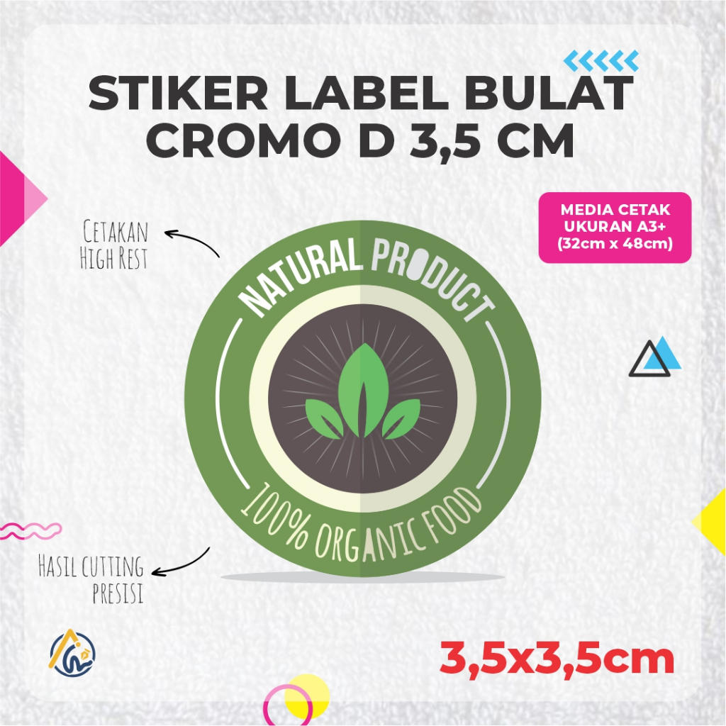 

STIKER LABEL BULAT/STIKER KEMASAN BULAT/STIKER MAKANAN/LABEL STIKER UK 3,5CM