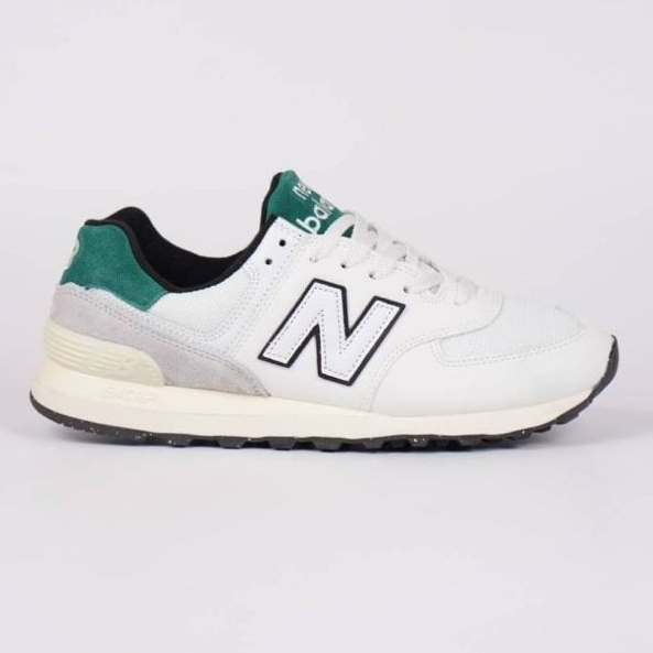 Sepatu New Balance 574 White Green Putih Hijau NB U574VX2 Sneakers Pria Wanita Olahraga Sport Running Lari