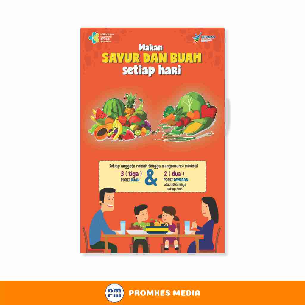 

Poster Kesehatan, Makan Buah dan Sayur Setiap Hari, Gizi