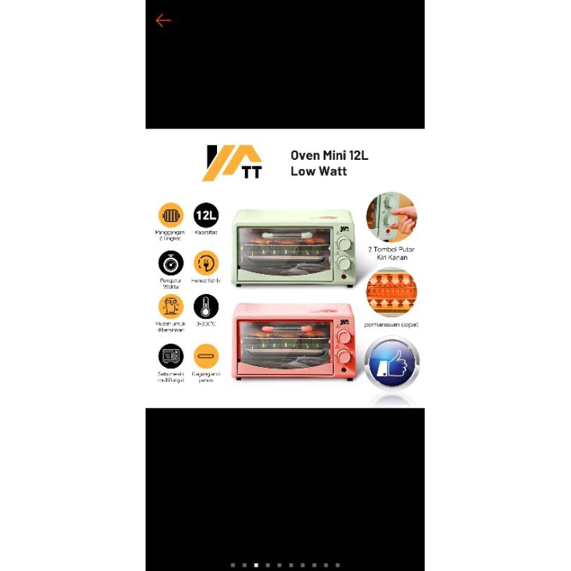 oven listrik yatt/oven dengan model minimalis/oven viral/oven dengan konsumsi daya rendah