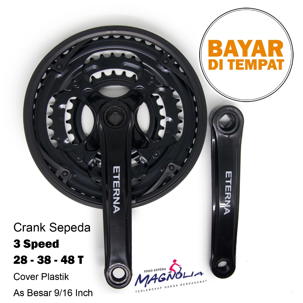 Crank 3 Speed Gir Sepeda MTB Gunung 28-48T Eterna
