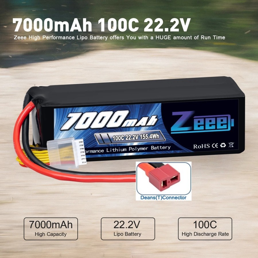 ZEEE 7000mah 6s 22.2v 100c Lipo Battery Soft Case Batrai Rc Car XMAXX