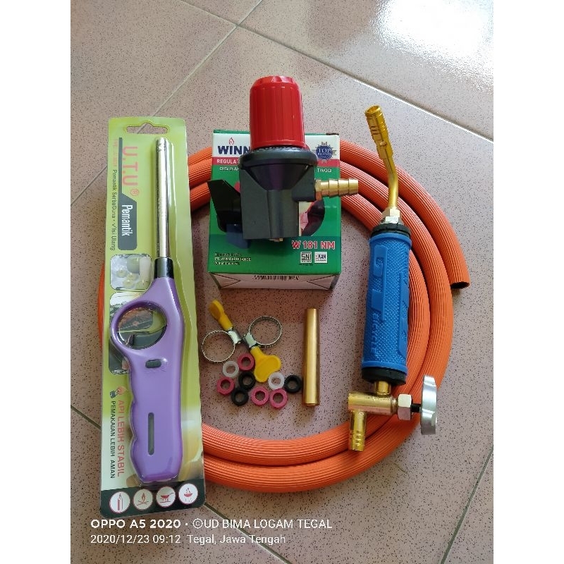 Gas Torch mata 1 paket komplit |Alat Las|Pelebur timah dan Emas