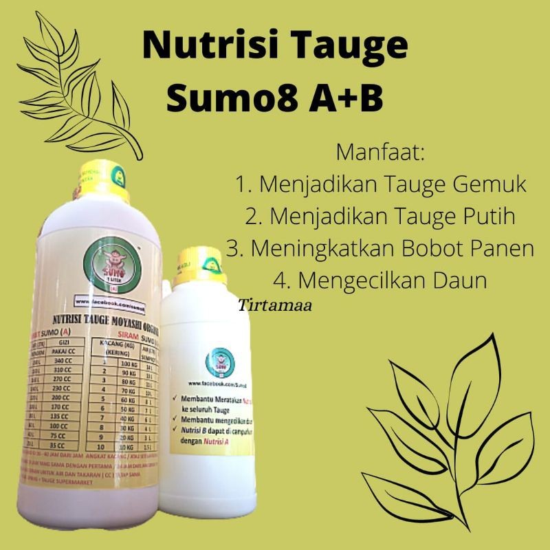 Nutrisi Tauge Pupuk Toge Sumo Paket A dan B Obat Tauge Toge