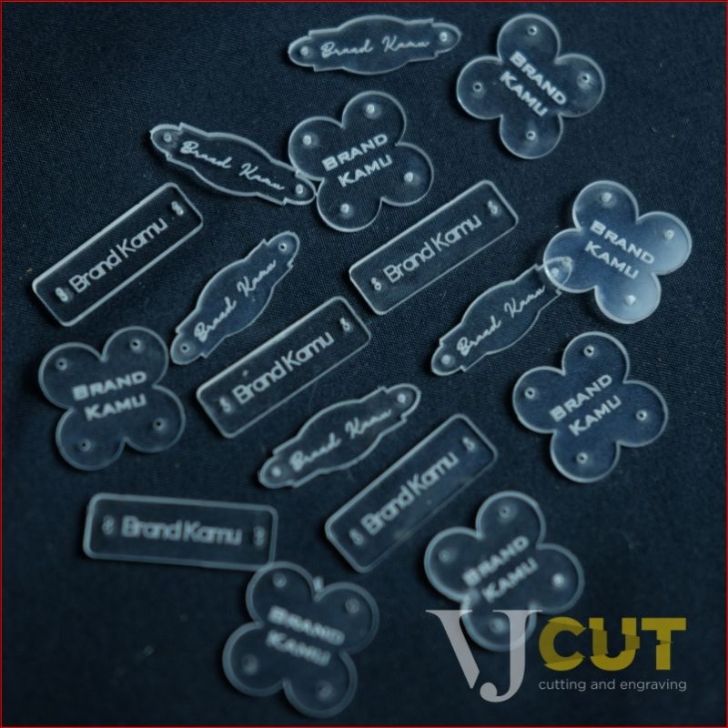 

label akrilik BENING | Label Hijab Branding | Custom Cutting dan Grafir Label - VJCUT