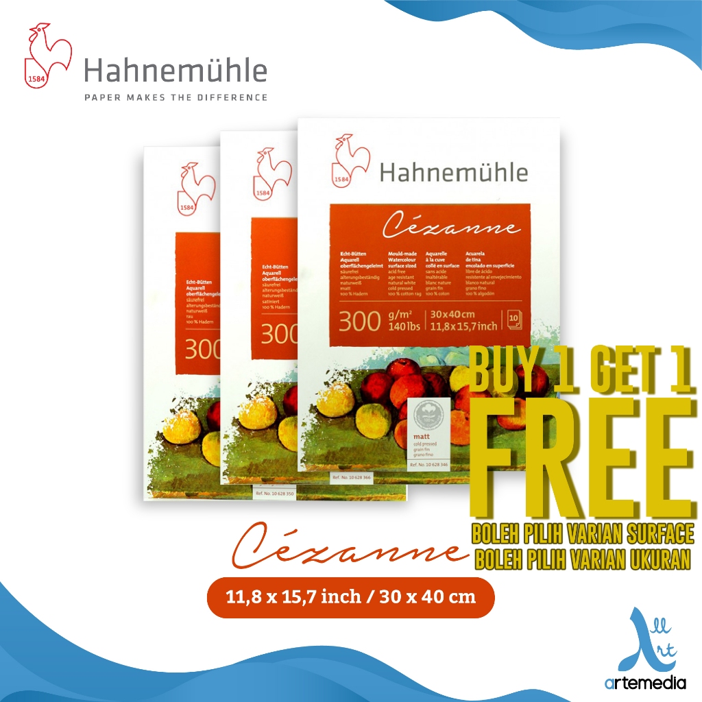 

Hahnemuhle Cezanne Watercolor Pad 30x40cm Paper Block