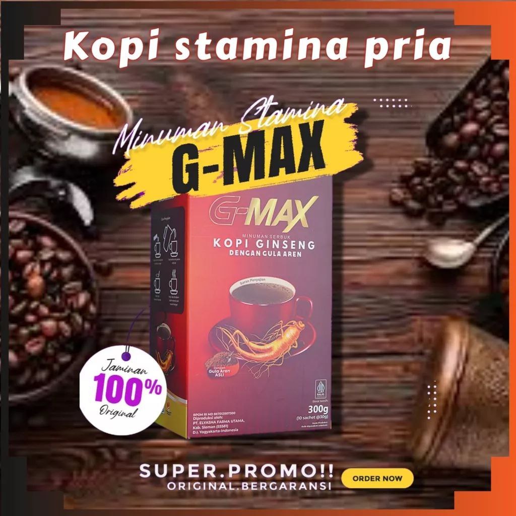 

BISA COD SAYANGKU KOPI GMAX PENAMBAH DURASI GINGSENG+GULA AREN COFFEE GMX-S kesehatan PRIA DAN WANITA g-max kopi penambah energik