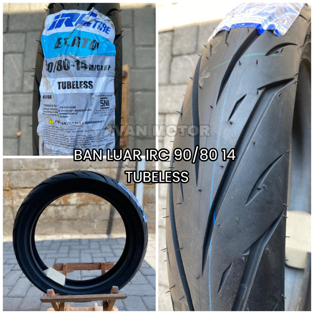 BAN LUAR IRC 90/80 -14 TL TUBELESS || BAN MATIC RING 14 IRC 90/80 -14 TUBELESS