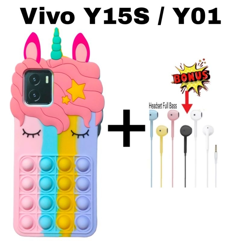 Vivo Y15S Vivo Y01 Vivo Y15A Casing Pop It Unicorn Vivo Y15S Y01 Y15A Popit Murah Terbaru