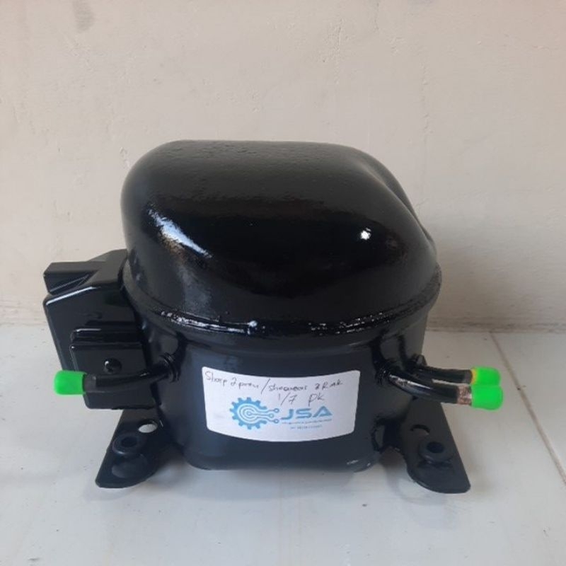 kompresor kulkas 2pin sharp, toshiba, showcase  1/7 pk original gulungan tembaga