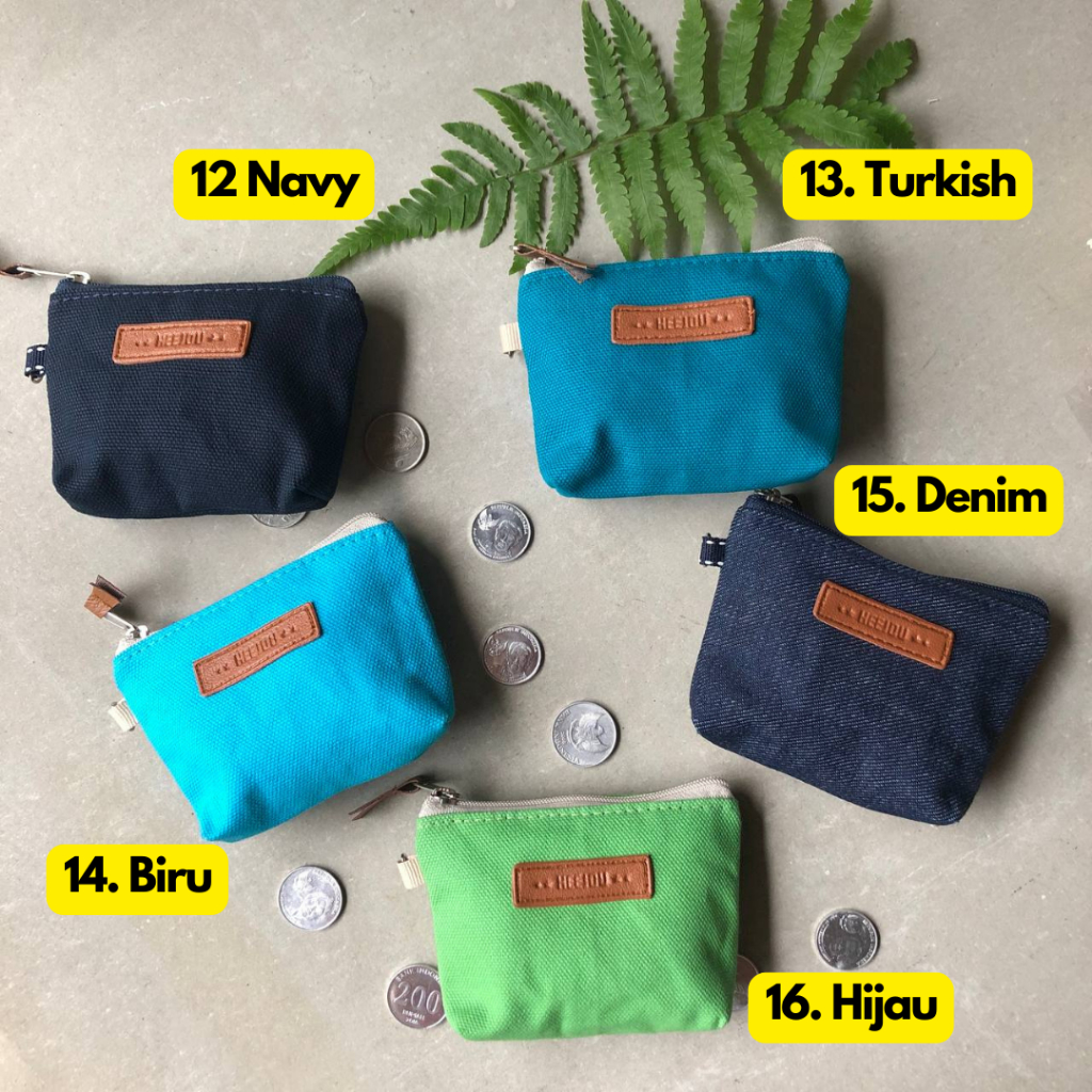 Original Dompet Koin Mini Pouch Coin Kartu Receh Kain Kanvas Aesthetic Resleting Hyva Heejou