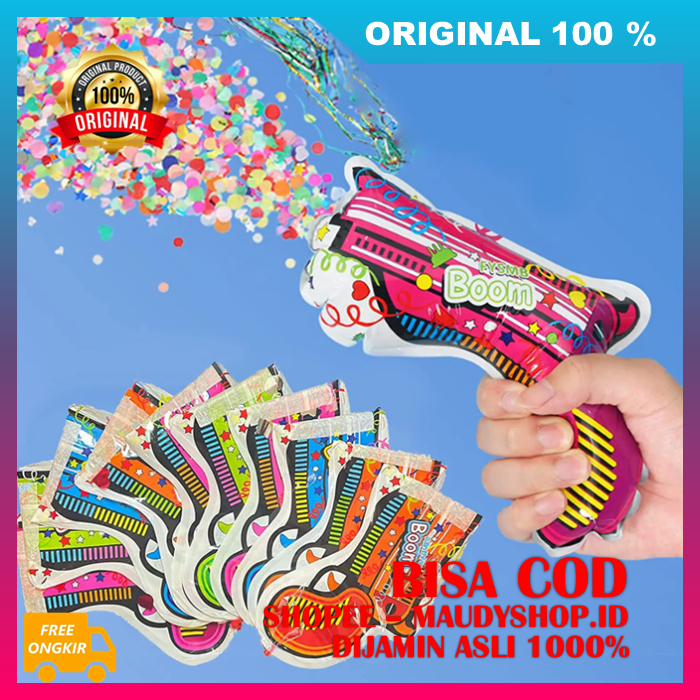 Fireworks Pistol Kembang Api Mainan Tiup Confetti Ulang Tahun Isi 10 pcs ASLI ORI