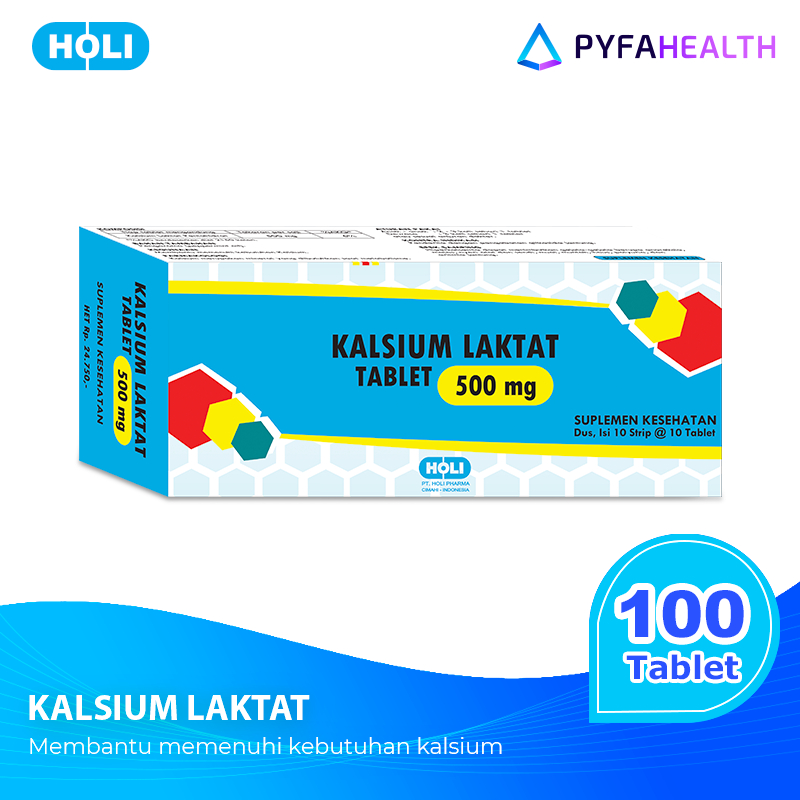Kalsium Laktat untuk Kebutuhan Kalsium @ 100 Tablet