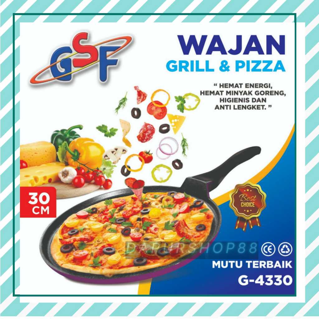 WAJAN GRILL PIZZA / WAJAN GRILL PIZZA 30CM GSF G-4330 / ROUND GRILL PAN / TEFLON PIZZA ANTI LENGKET 