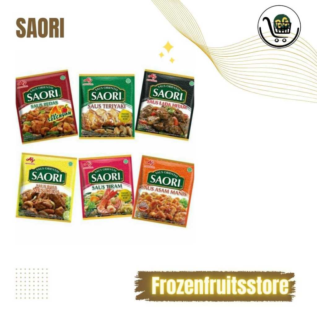 

Saori saos sachet, Saori saus tiram, teriyaki, lada hitam, mentega, asam mani