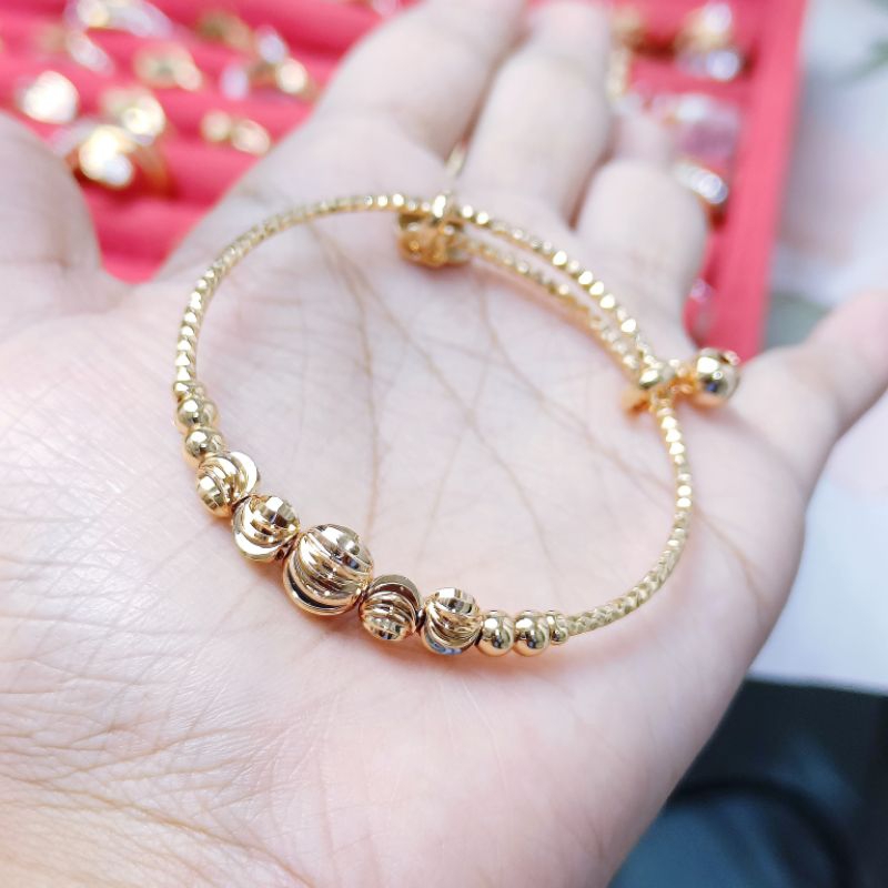 gelang titanium lapis emas quality premium gelang anak remaja xuping osrotan motif bola