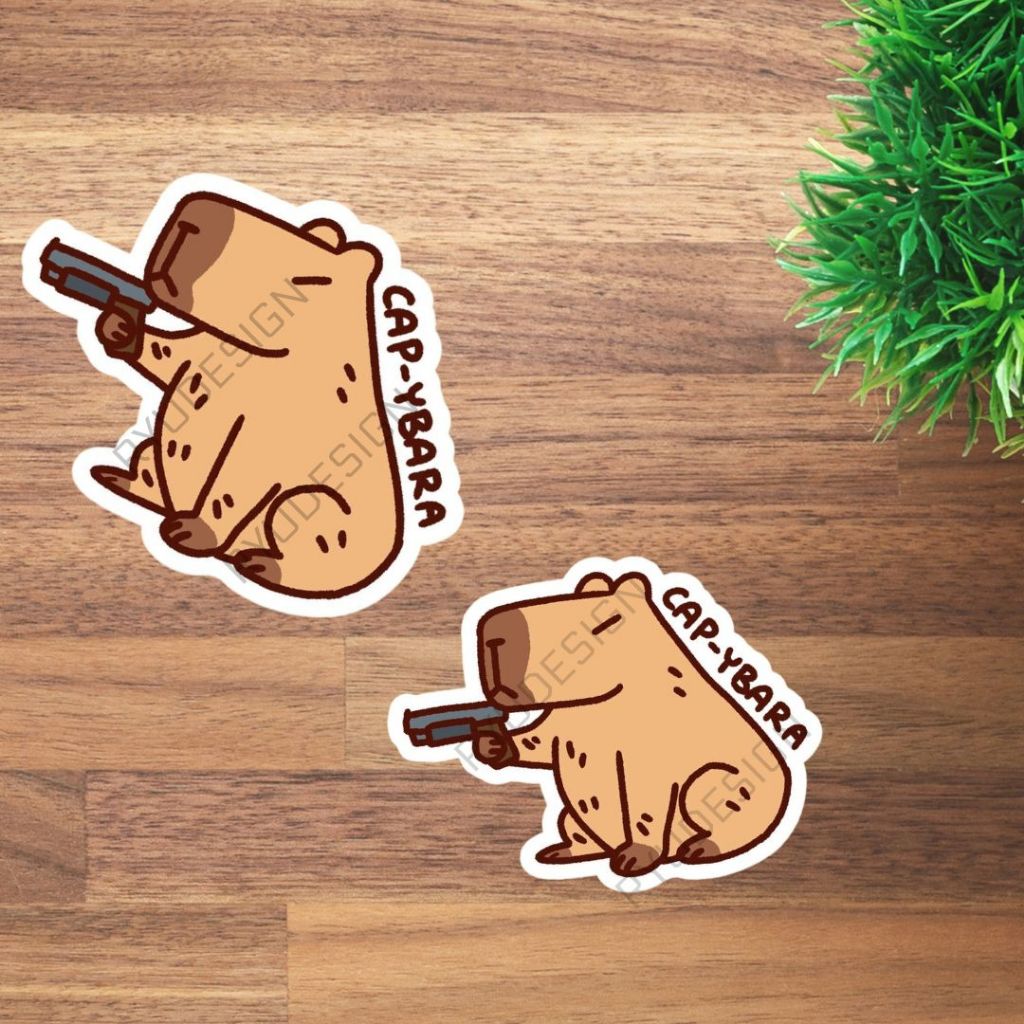 

Sticker Hewan Masbro Capybara Kapibara Lucu Anti Air Besar