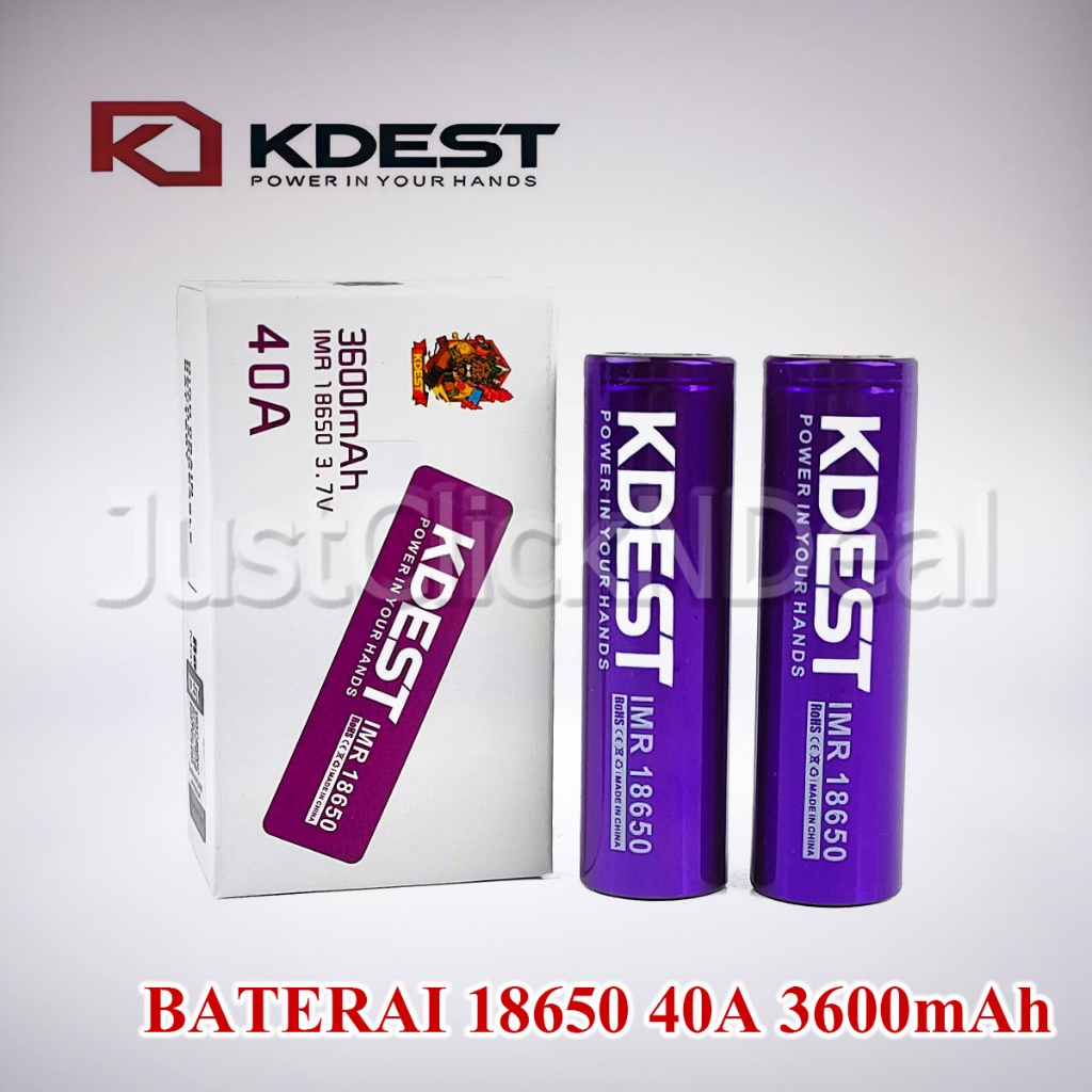 Star 12.12 KDEST Baterai 18650 40A 3600mAh Original Authentic gas !!
