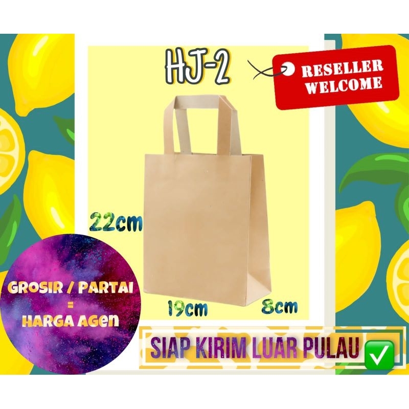 

Paperbag Coklat Polos Model HJ 02 Ukuran 19x8x22cm