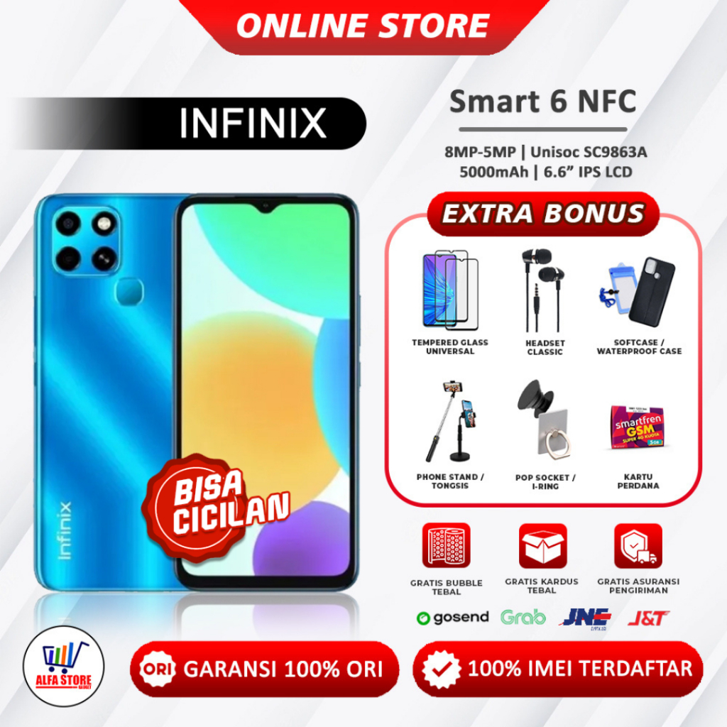 Handphone Infinix Smart 6 NFC RAM 2/32GB Garansi Resmi
