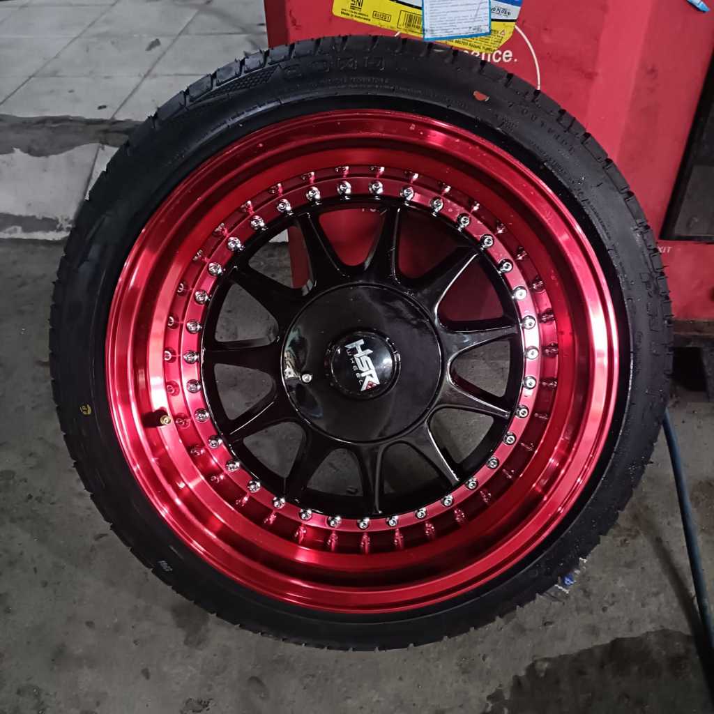 Velg celong ring 16 plus ban 195 50 R16 accelera Hsr ikimasu pcd baut 4x100-114,3 lebar 8/9 offset 3