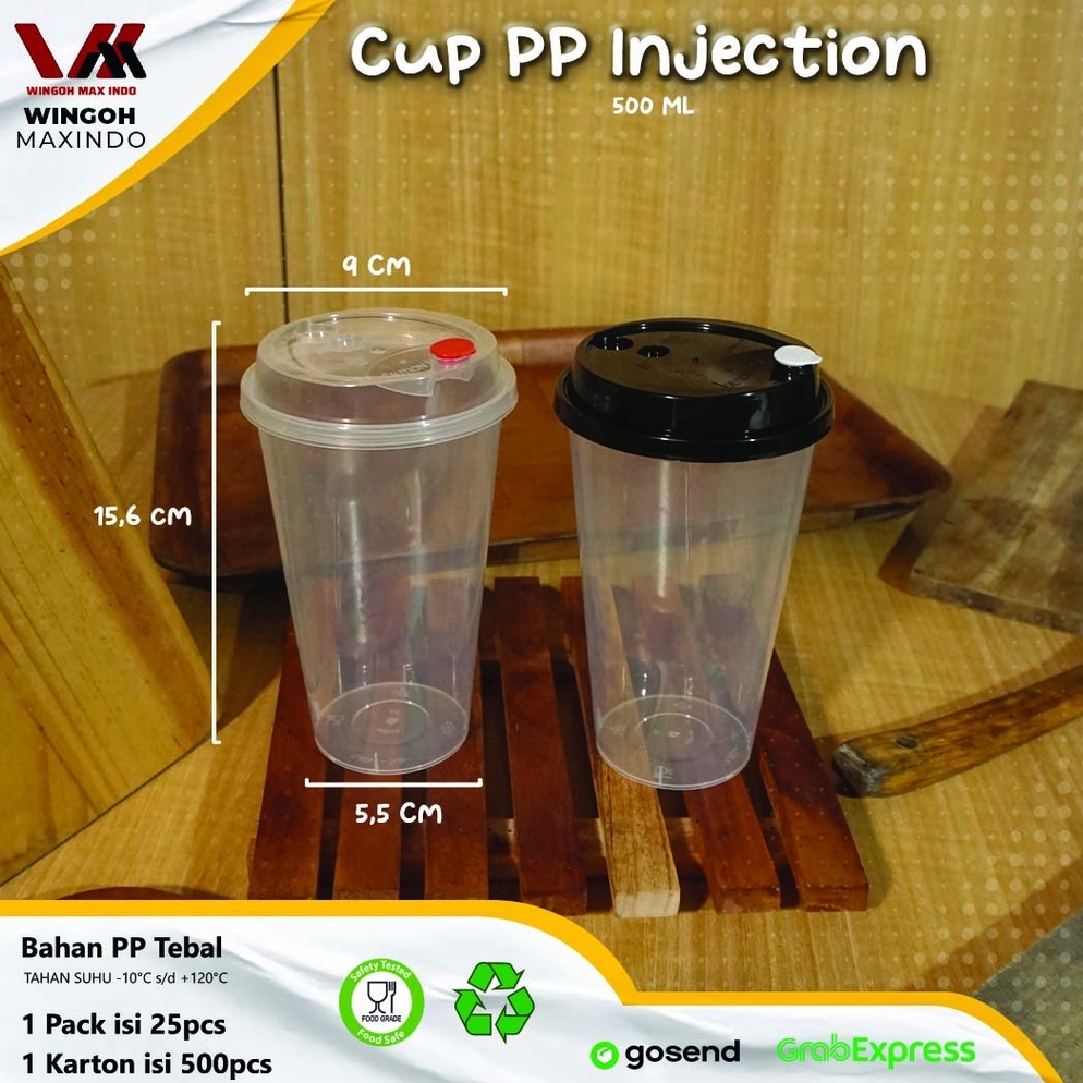 Paling Diminati.. [ 500 pcs] Cup Injection 500ml - Cup Plastik 16oz - Thinwall Cup Plastik Tebal Mur