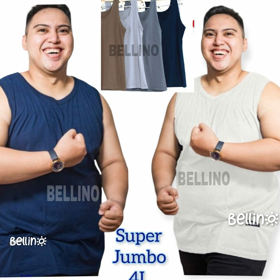 stok baru.. Singlet Cowok Super Jumbo 4L XXXL Premium Adem Kaos Singlet  Big Size UniSex  LD 140cm S