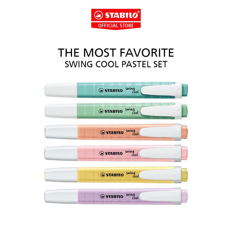 

STABILO swing cool Pastel Highlighter Pen Marker Spidol Warna Warni Stationery Set Alat Tulis