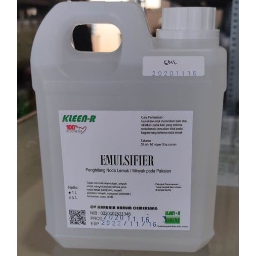 Murah Banget.. Emulsifier @ 1 L Penghilang Noda Lemak / Minyak pada Pakaian, Kleen-R Harume