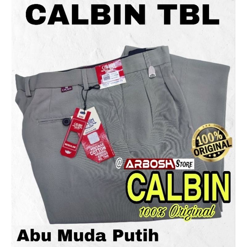 Celana CALBIN Formal ABU MUDA PUTIH  (100% Original) 27 - 44