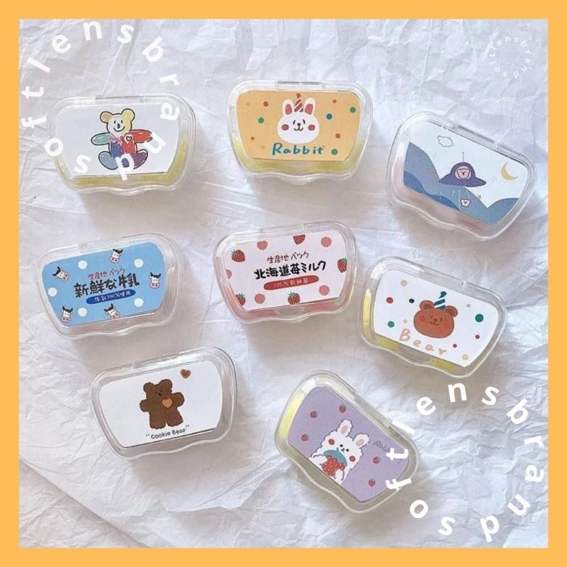 ( COD ✅️ ) TEMPAT SOFTLENS LENGKAP | KOTAK MINI KAIDA CARTOON | WADAH SOFTLENS LENGKAP | CAPITAN SOF