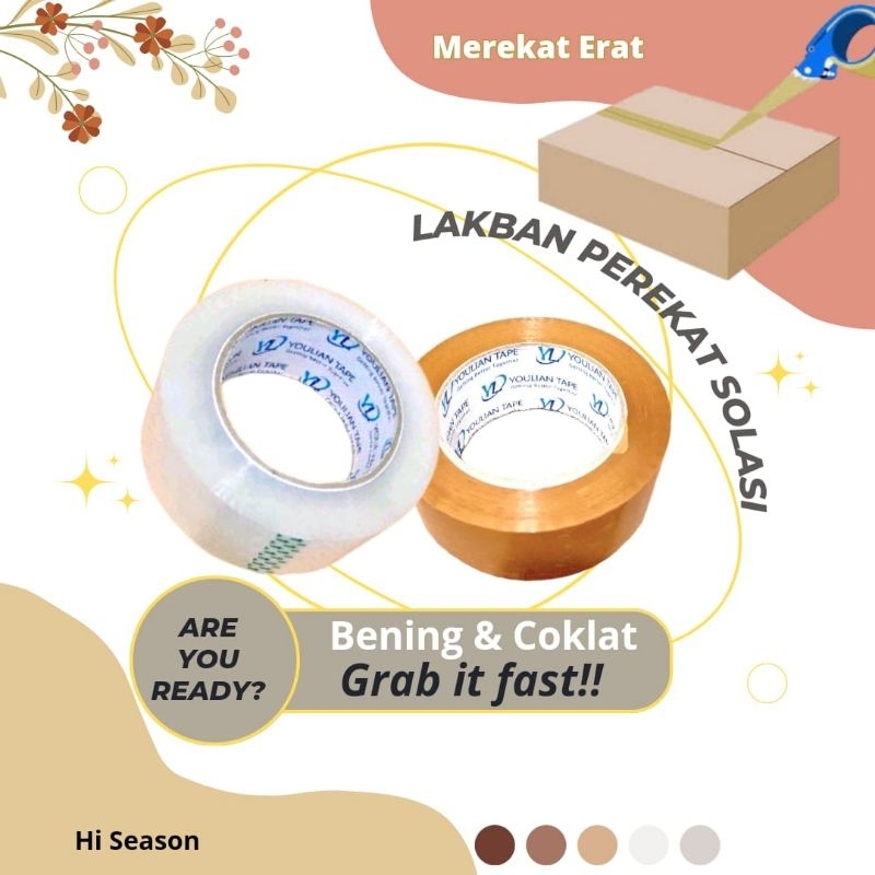 

LAKBAN BENING COKLAT SELOTIP SOLASI ISOLASI 45 MM X 90 YARD