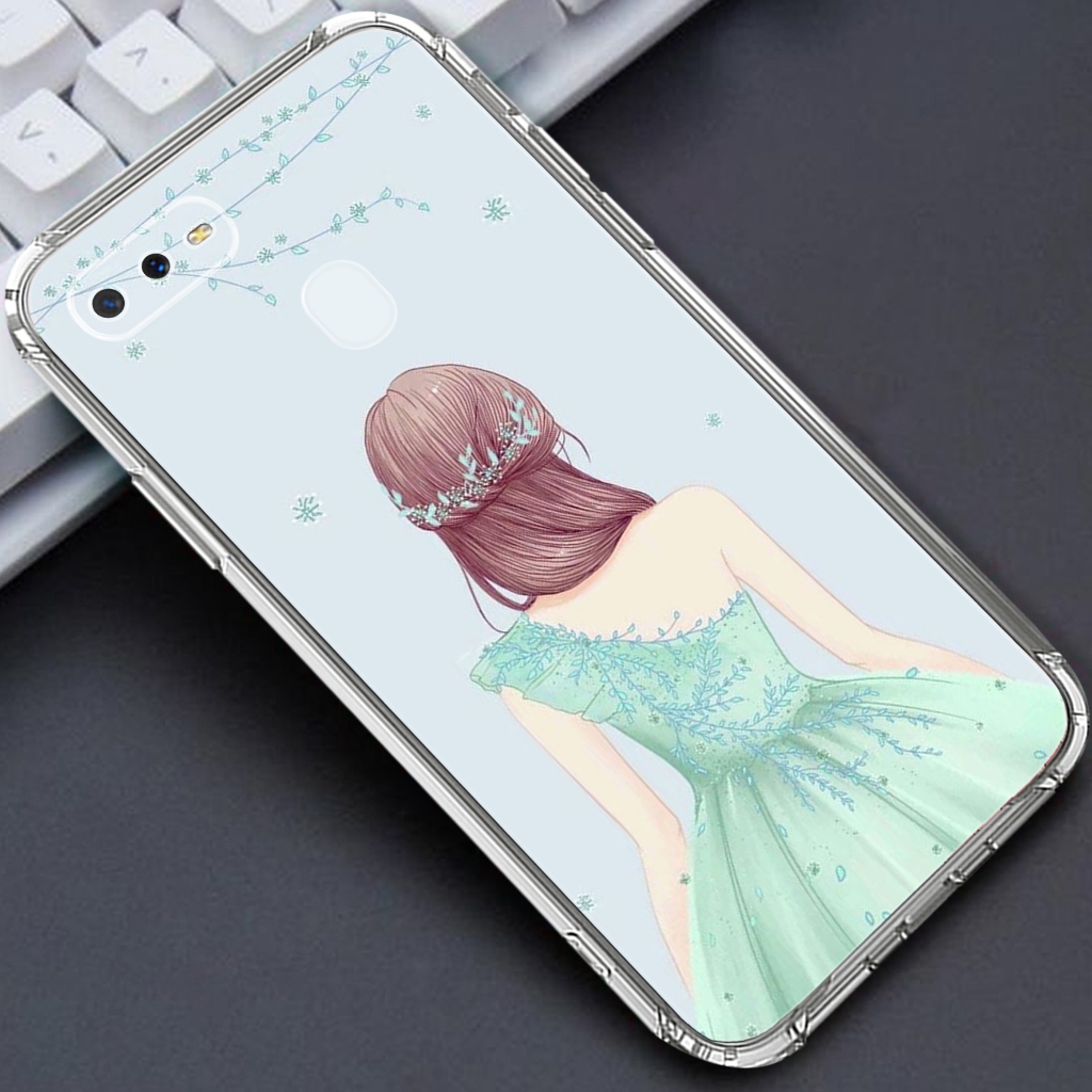 Softcase OPPO A5S /OPPO A12/OPPO A7  - Clear Case  MOTIF  ( GAUN ) - Anticrack - Case Bening - Softc