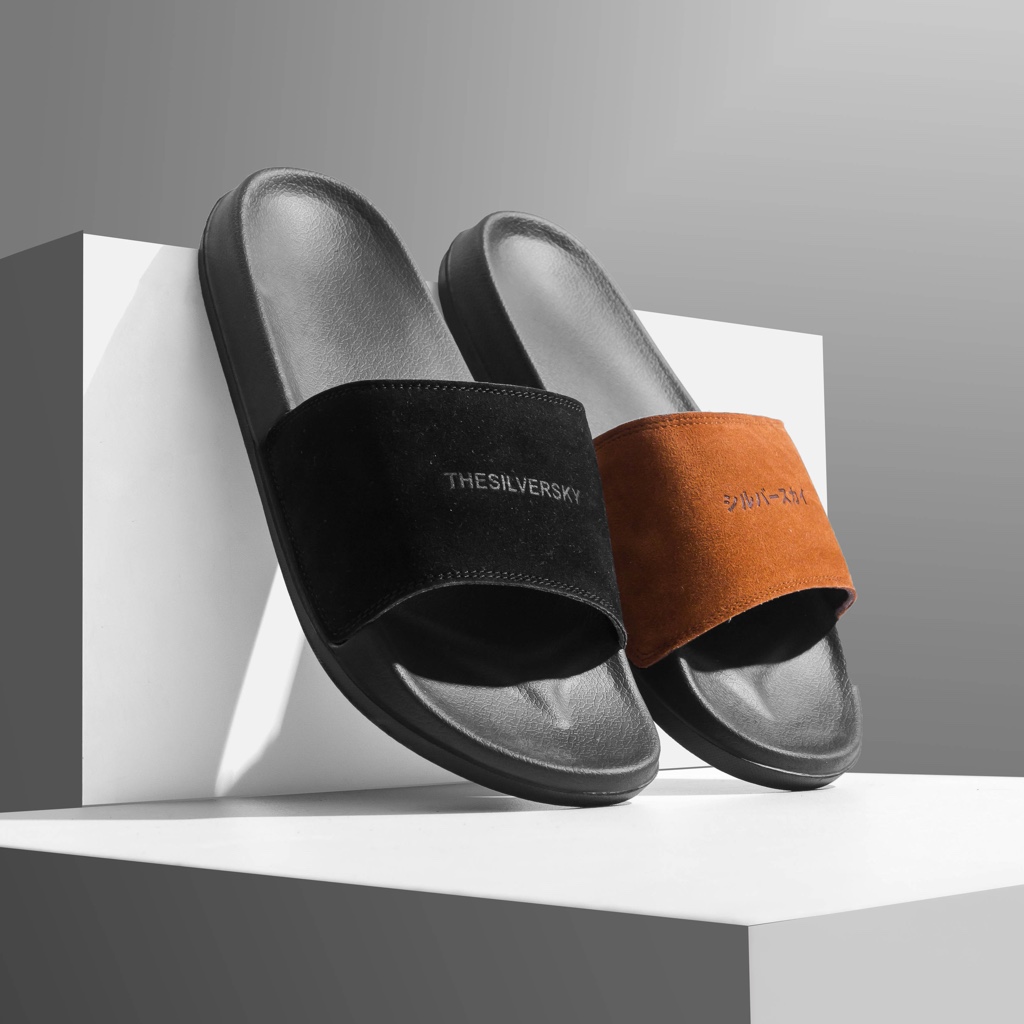 Thesilversky Suede Premium Slide Sandal