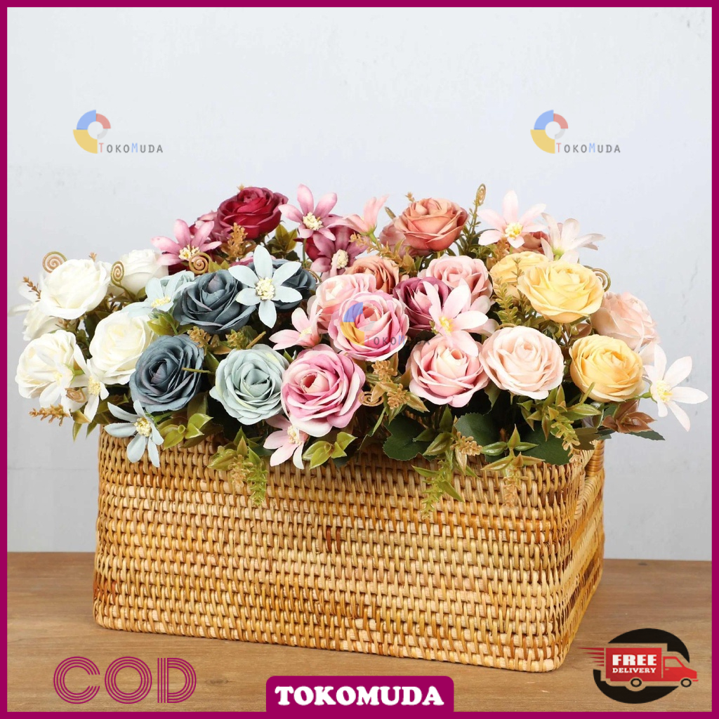 TokoMuda COD Artificial Flower Premium Bunga Palstik Bunga Artifical Bunga Paslu Bunga Hias Dekorasi