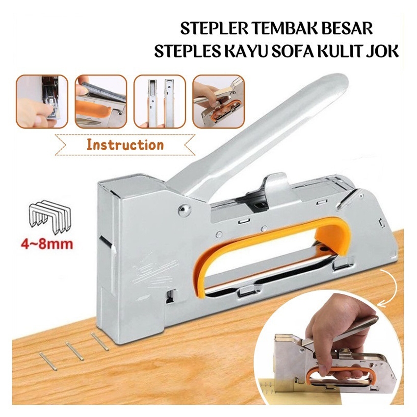 

Kenam Staples Tembak Gun Tacker Powerful Stapler - Silver